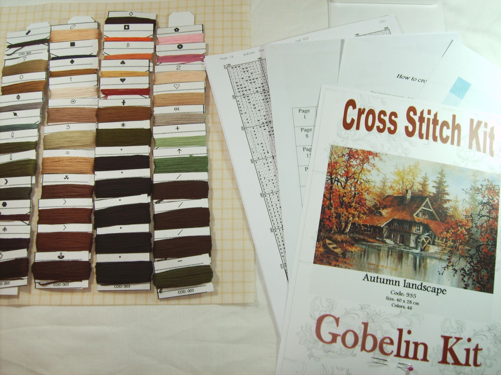 Cross stitch kit elements