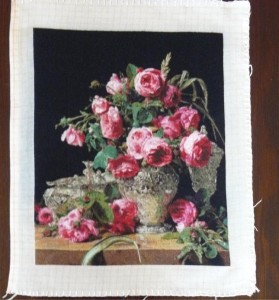 Roses in Silver Bowl by Ferdinand George Waldmuller